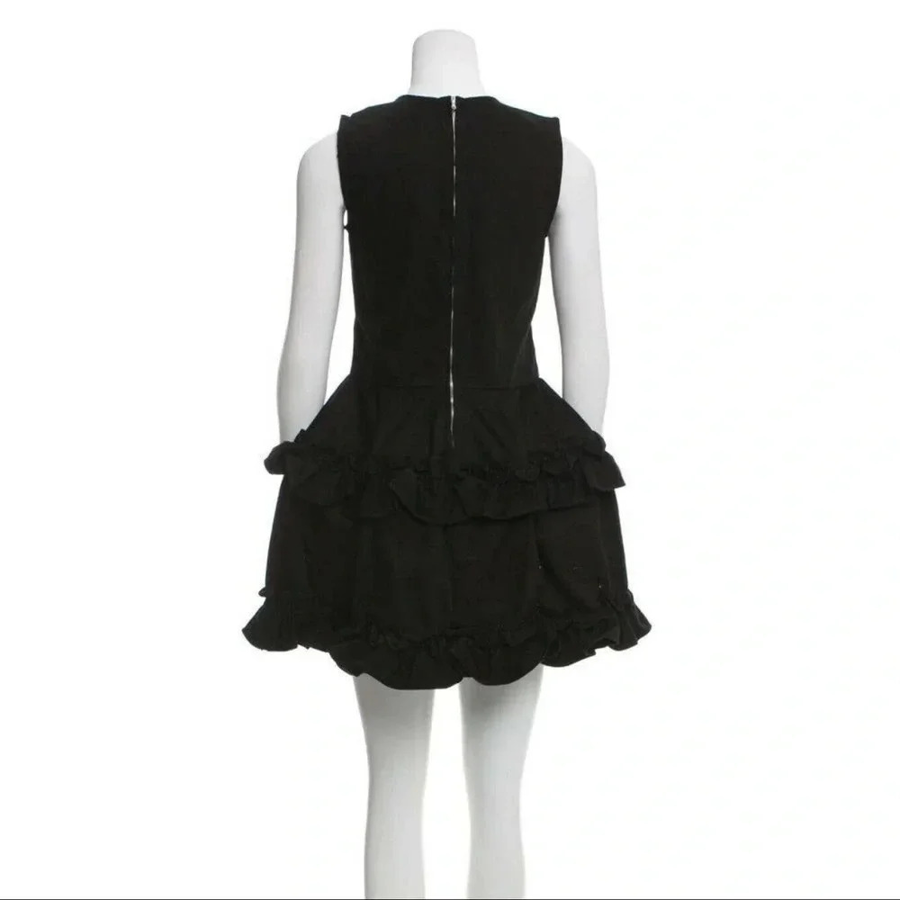 Women Simone Rocha J brand black denim tiered dress - Picture 5 of 6